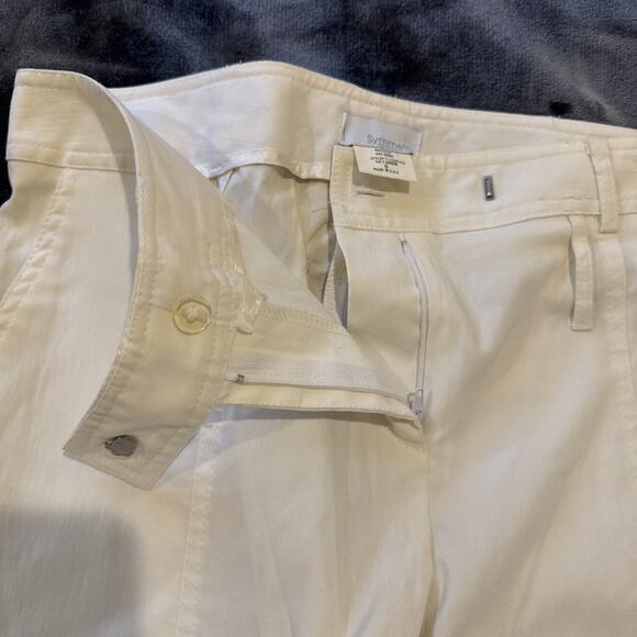 SYMMETRY White High-Rise Trouser Pants Belted Elastic Waist Size 6 - Picture 11 of 16